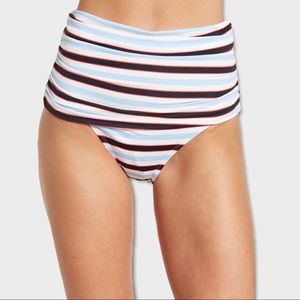Athena Striped High Waisted Tummy Control Bikini Bottom